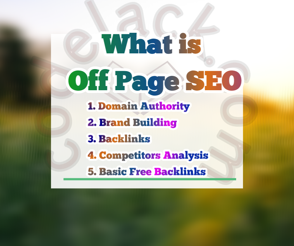 What is off page seo and types