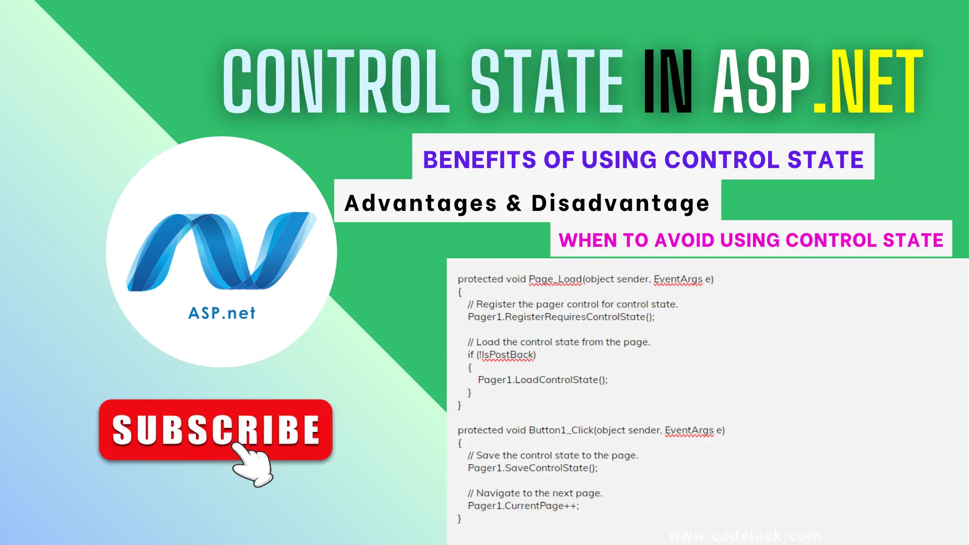 When to avoid using control state inasp.net